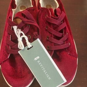 Revitalign Burgundy Velvet Sneakers